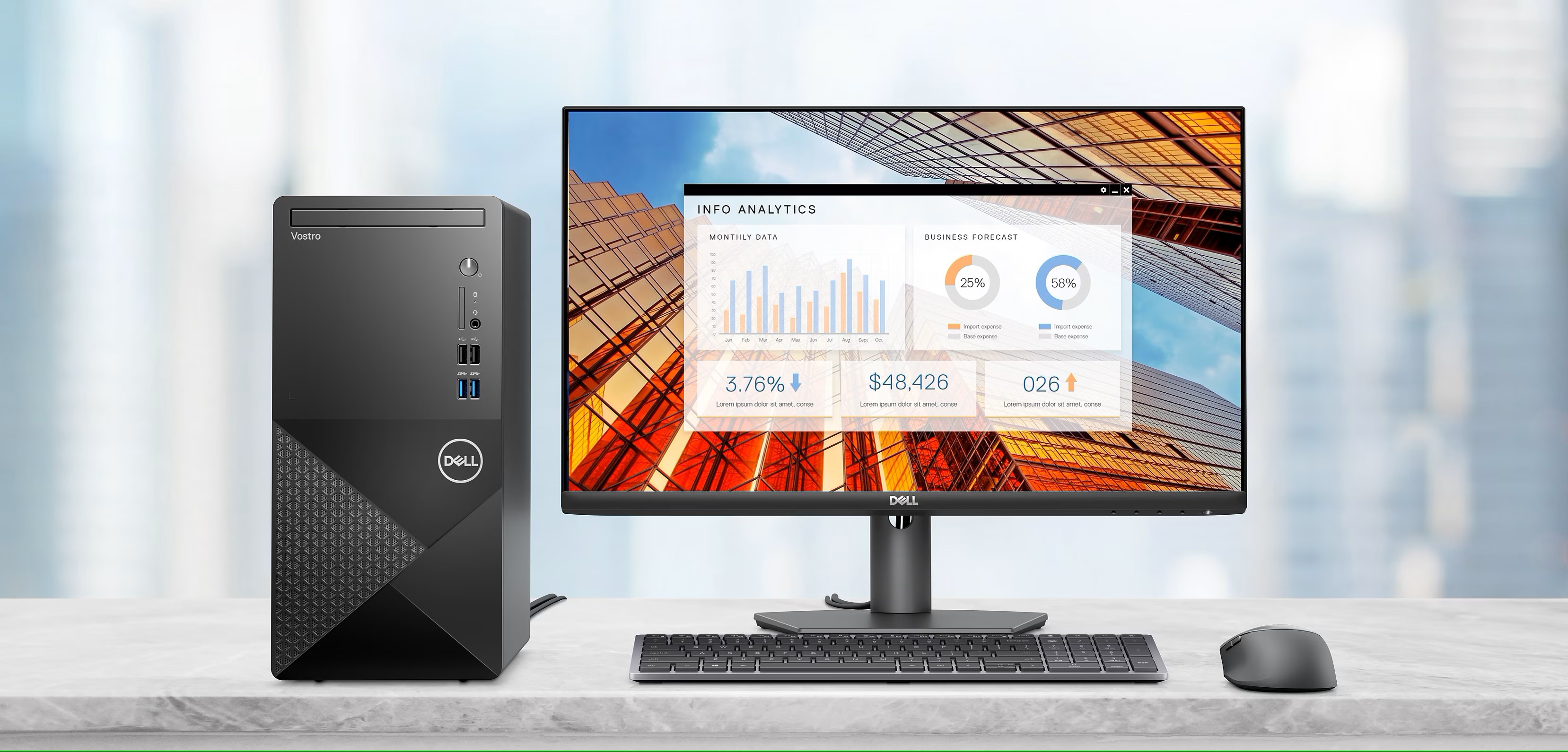 Cây máy tính để bàn Dell Vostro 3020 Tower (Core i5-13400 / 8GB RAM / 256GB SSD + HDD 1TB) / WL + BT / K + M / Win11 / No