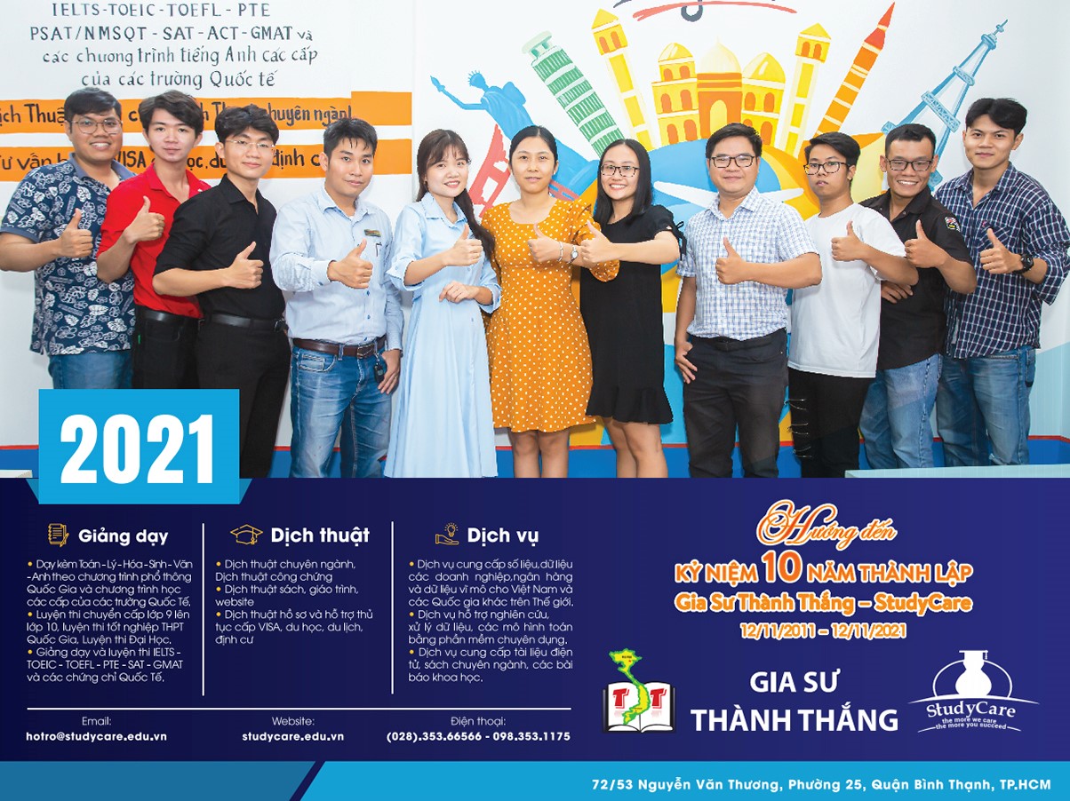 TỔNG KẾT THÀNH TỰU NĂM 2020  GIA SƯ THÀNH THẮNG – STUDYCARE