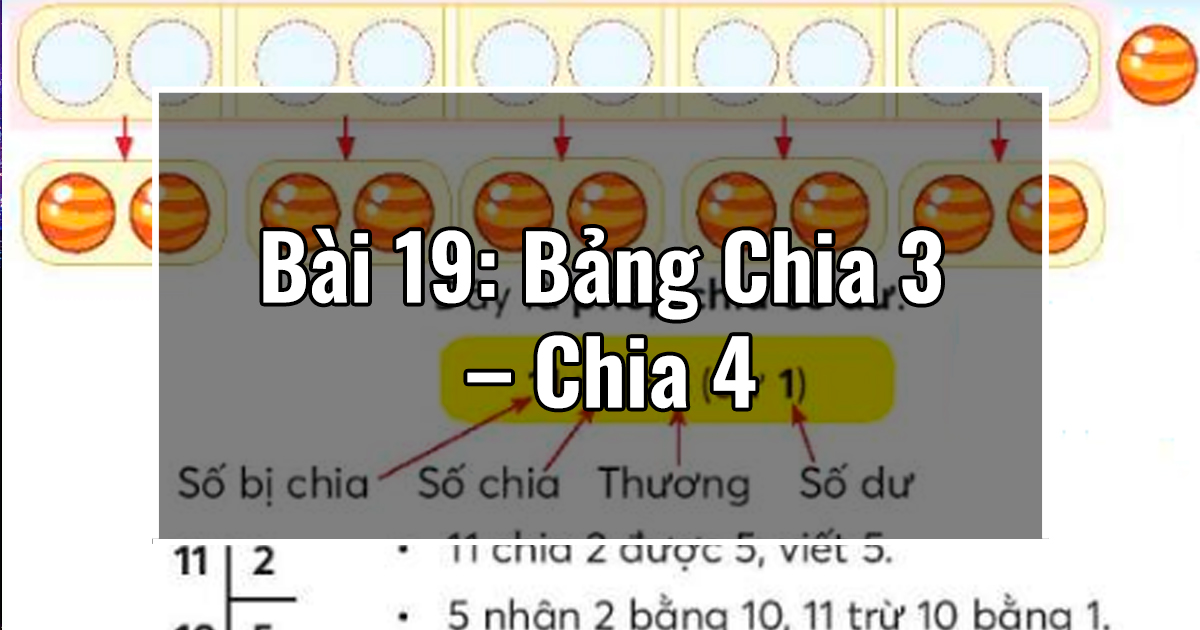 Bài 19: Bảng Chia 3 – Chia 4