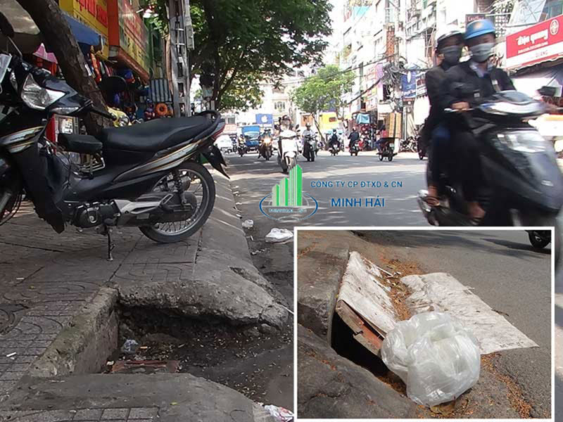 Mùi hôi từ cống thoát nước đô thị cần giải pháp bó vỉa gang cầu ngăn mùi hiệu quả