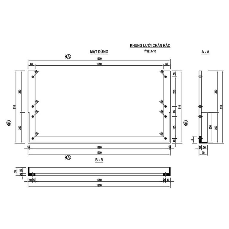Hình ảnh minh họa mặt đứng bó vỉa gang cầu dạng hộp xiên lắp đặt thực tế