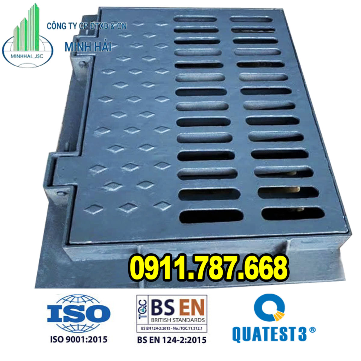 Nắp ga thăm thu kết hợp gang cầu Minh Hải