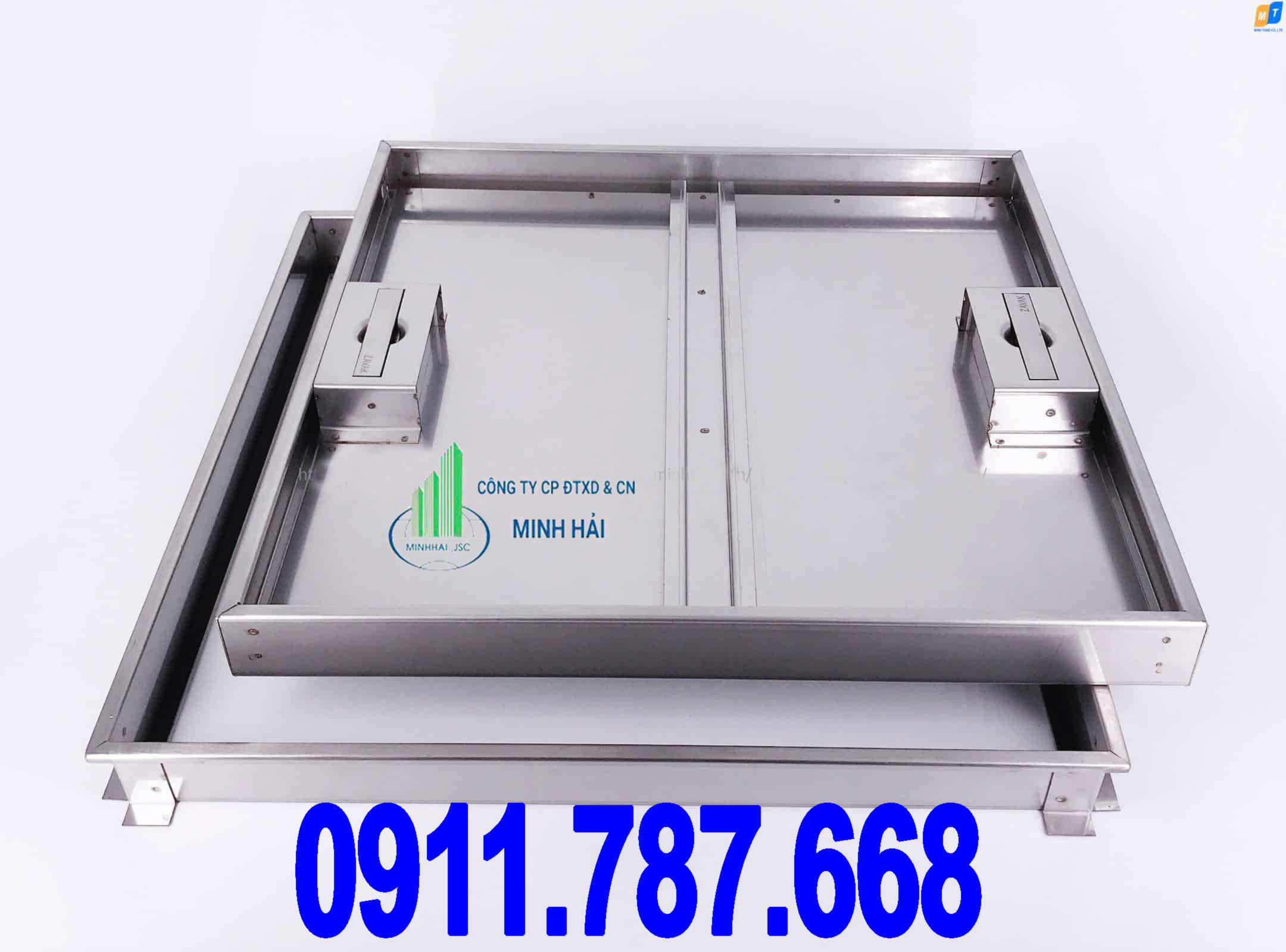 Nắp hố ga inox 304 Minh Hải thiết kế khay lát gạch âm sàn thẩm mỹ cao
