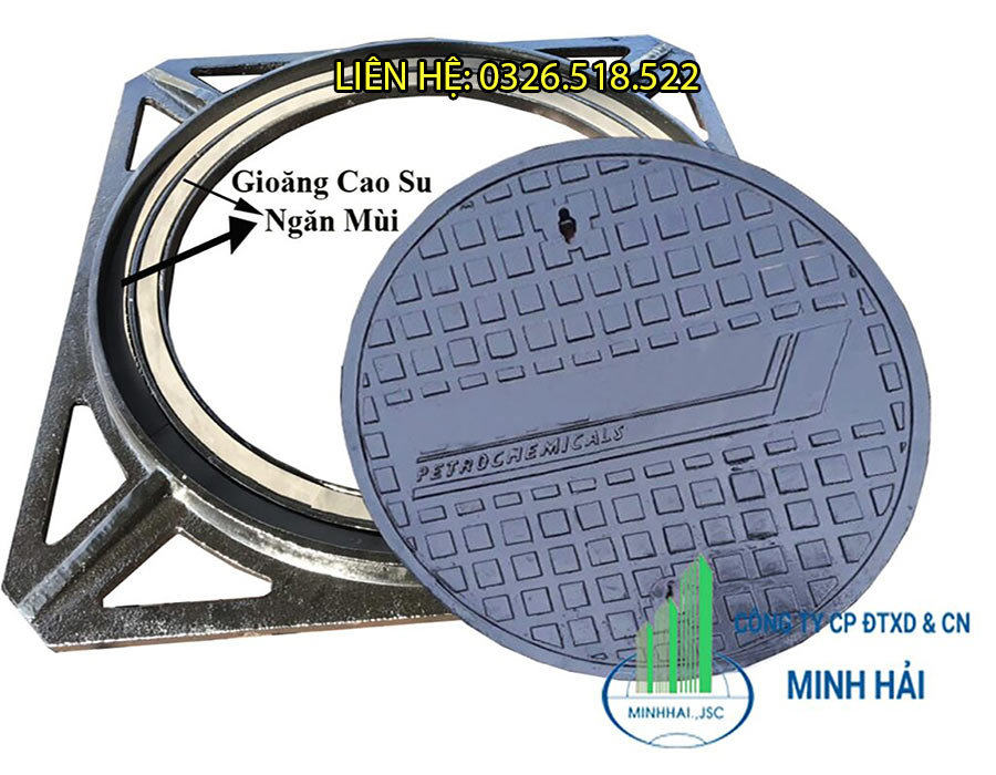 Hình ảnh thực tế của nắp hố ga Minh Hải. Ảnh từ xaydungminhhai.vn 