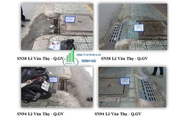 So sánh trước và sau khi lắp đặt bó vỉa gang cầu dạng hộp xiên Minh Hải