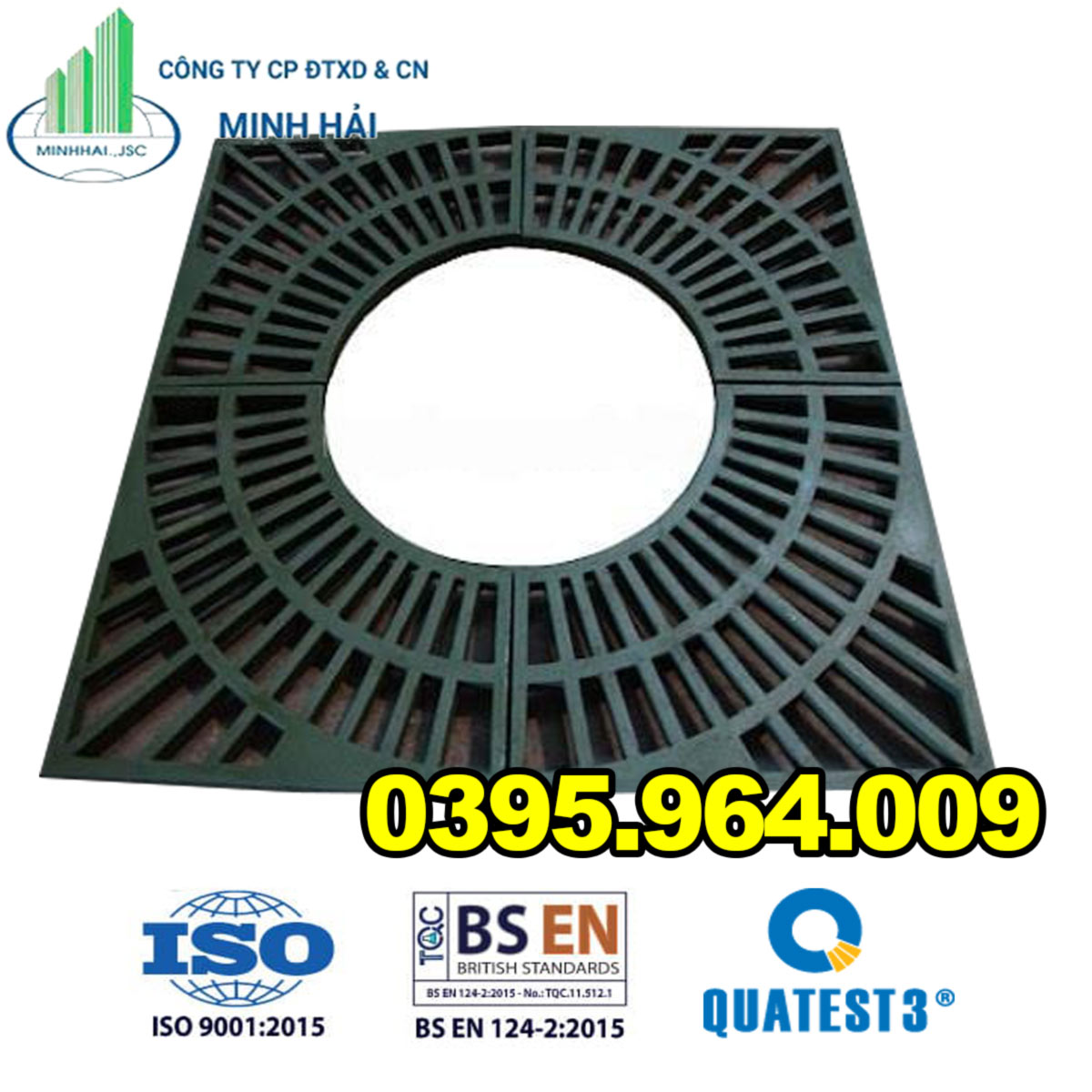 Ghi bảo vệ gốc cây 04 mảnh bằng gang