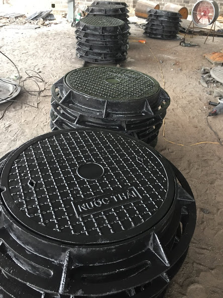 Nắp hố ga gang khung âm thân tròn [D850mm] | BS EN 124:2015 Minh Hải
