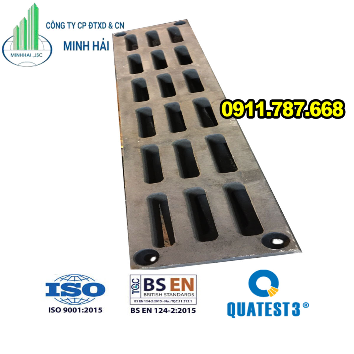 Lưới Chắn Rác 1170x253x50mm Gang Cầu | Báo Giá, Kích Thước, Bản Vẽ | Minh Hải