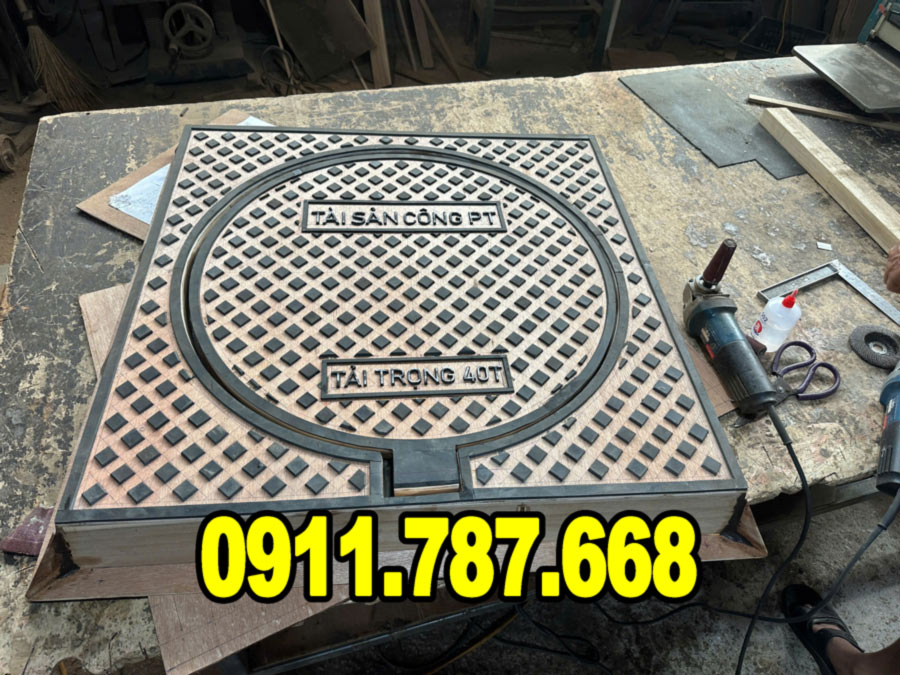 Nắp Hố Ga Khung Vuông Dương Nắp Tròn CHÂN CHÌA | Sale 20% Minh Hải