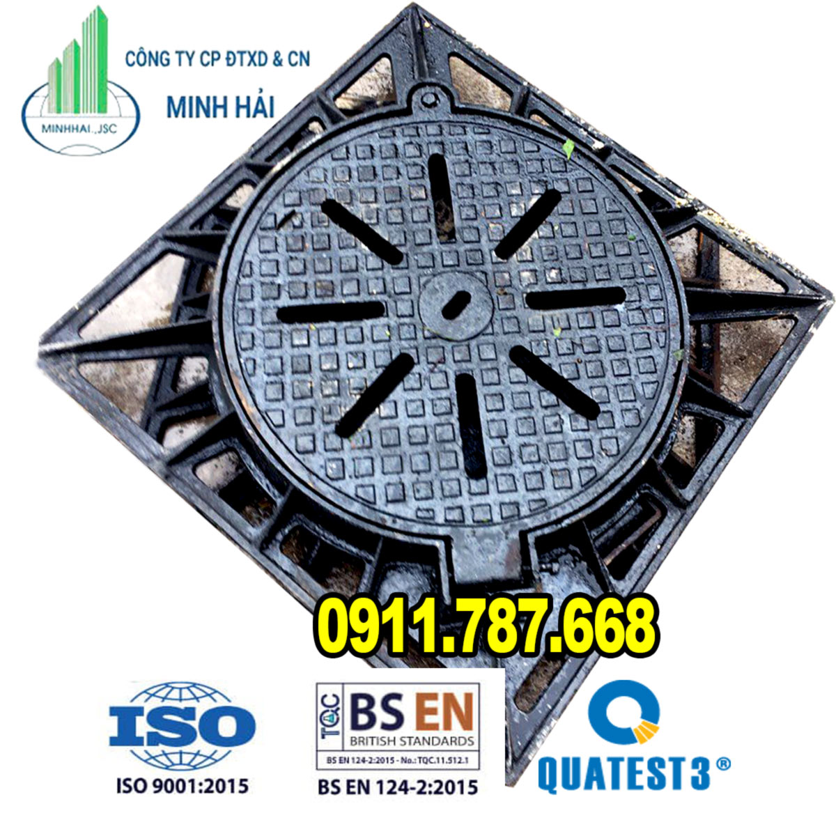 Nắp Hố Ga Gang Thoát Nước |  Đầy Đủ Chứng Chỉ | 0395964009