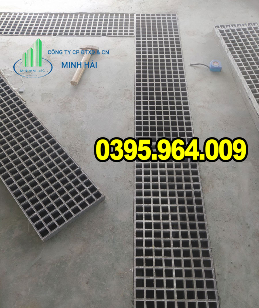 Bán tấm composite FRP | Ô vuông 38x38mm | Nhận đặt hàng theo yêu cầu 2026