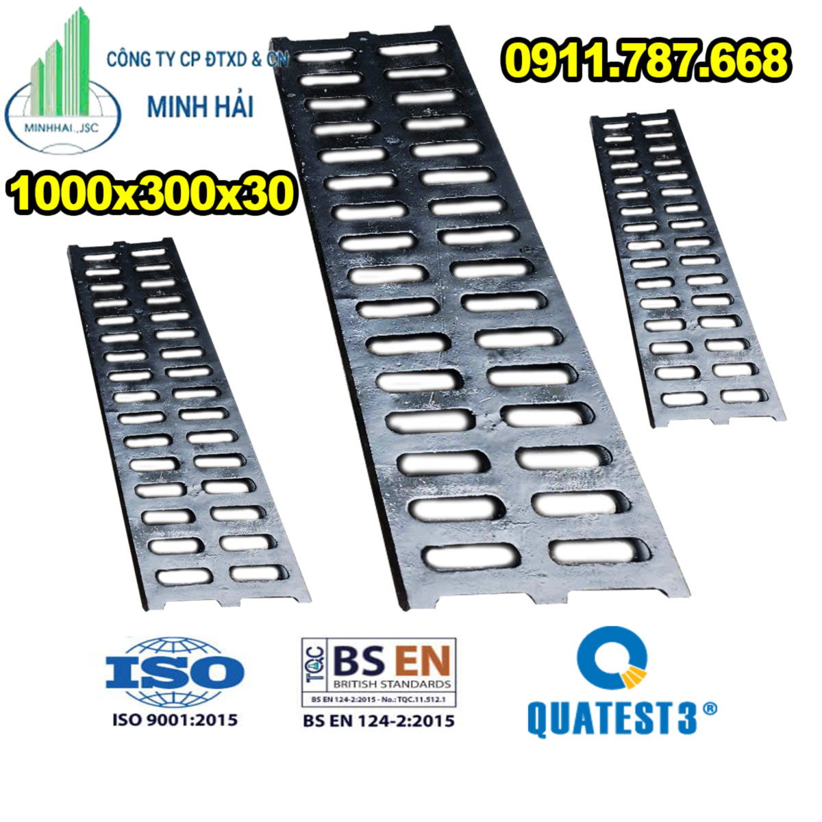 Song chắn rác gang │1000x300mm │Giá cạnh tranh nhất 2026