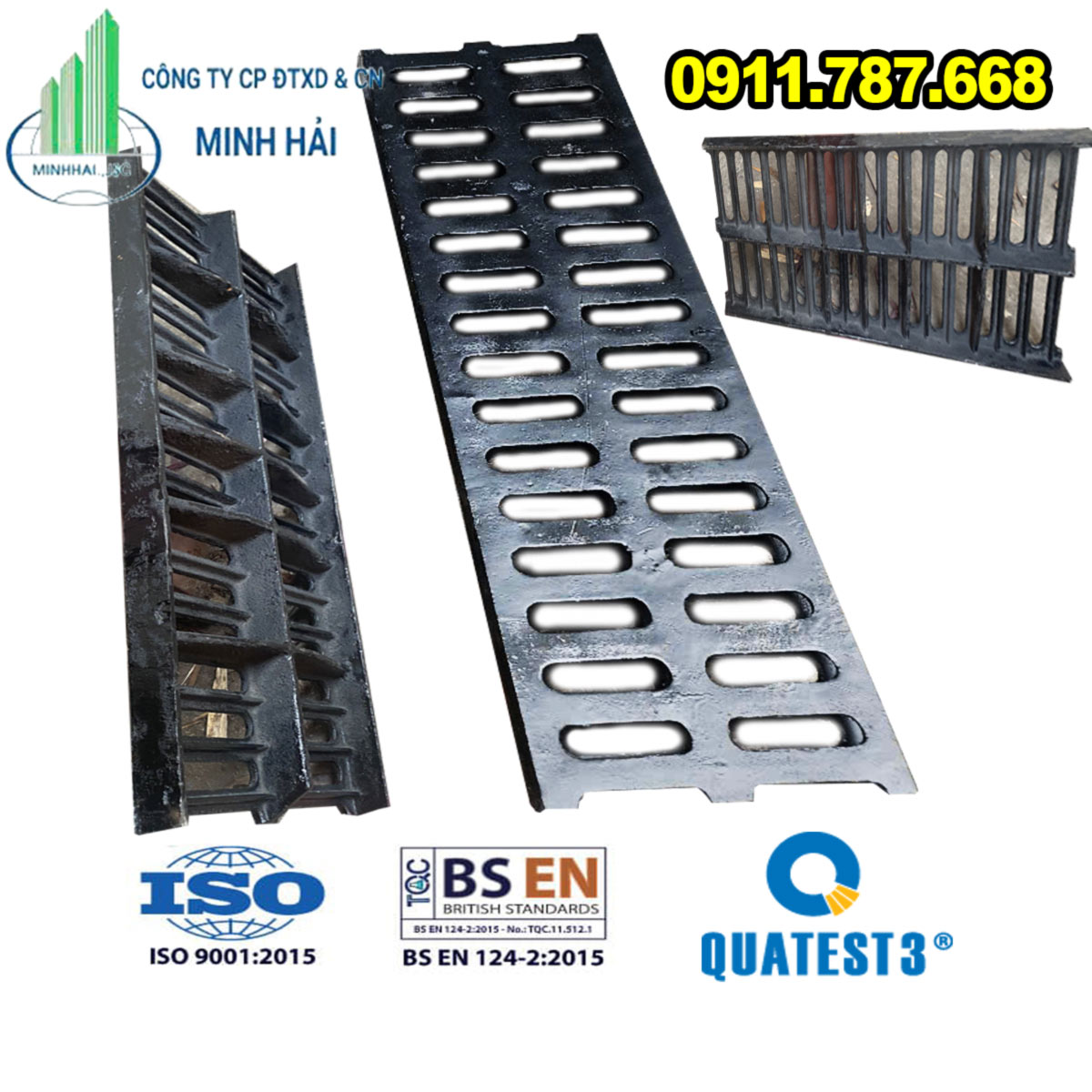 Song Chắn Rác 1000x400mm Gang Cầu | Giá tại xưởng | Minh Hải