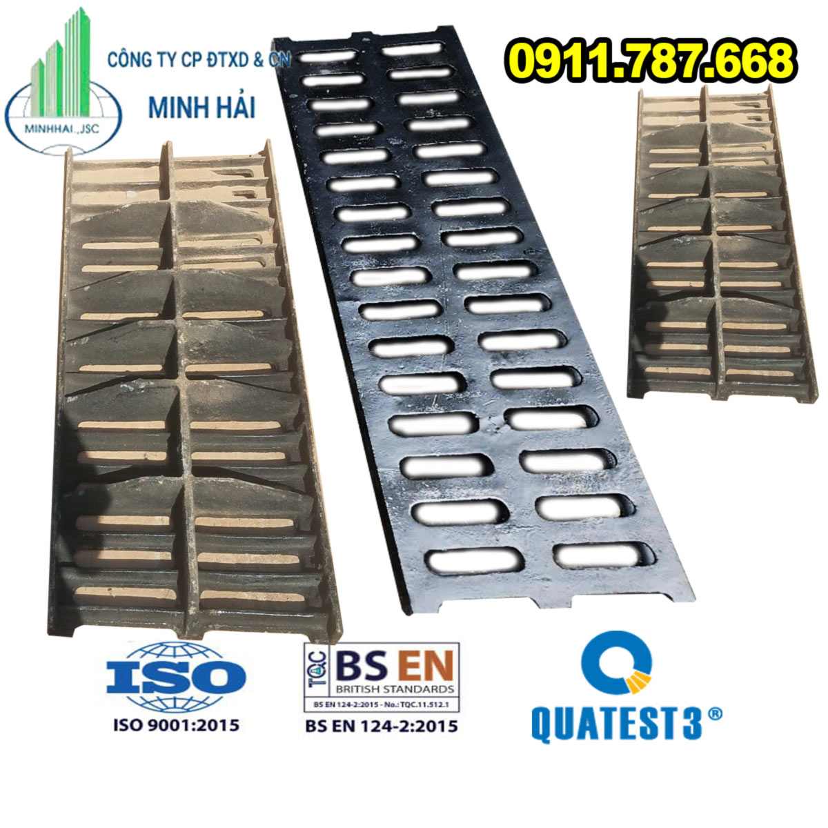 Song Chắn Rác 1000x500mm Gang Cầu | Báo Giá, Kích Thước, Bản Vẽ Tiêu Chuẩn | Minh Hải