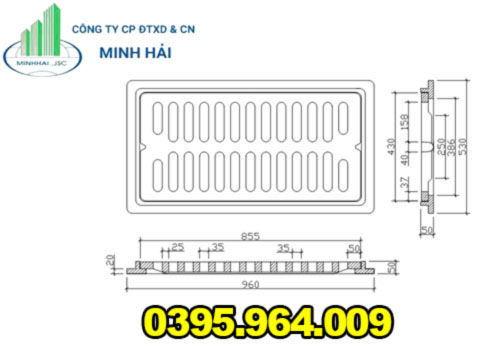 Báo Giá Song rác composite | Giá tốt nhất 2026 | KT: 960x530mm
