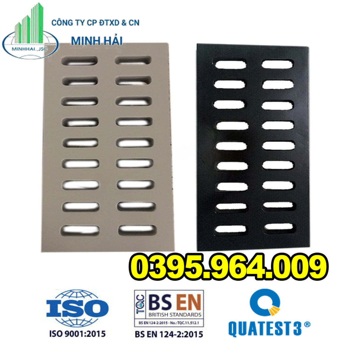 Song chắn rác composite KT 500x300x30mm Minh Hải | Báo giá tham khảo mới nhất
