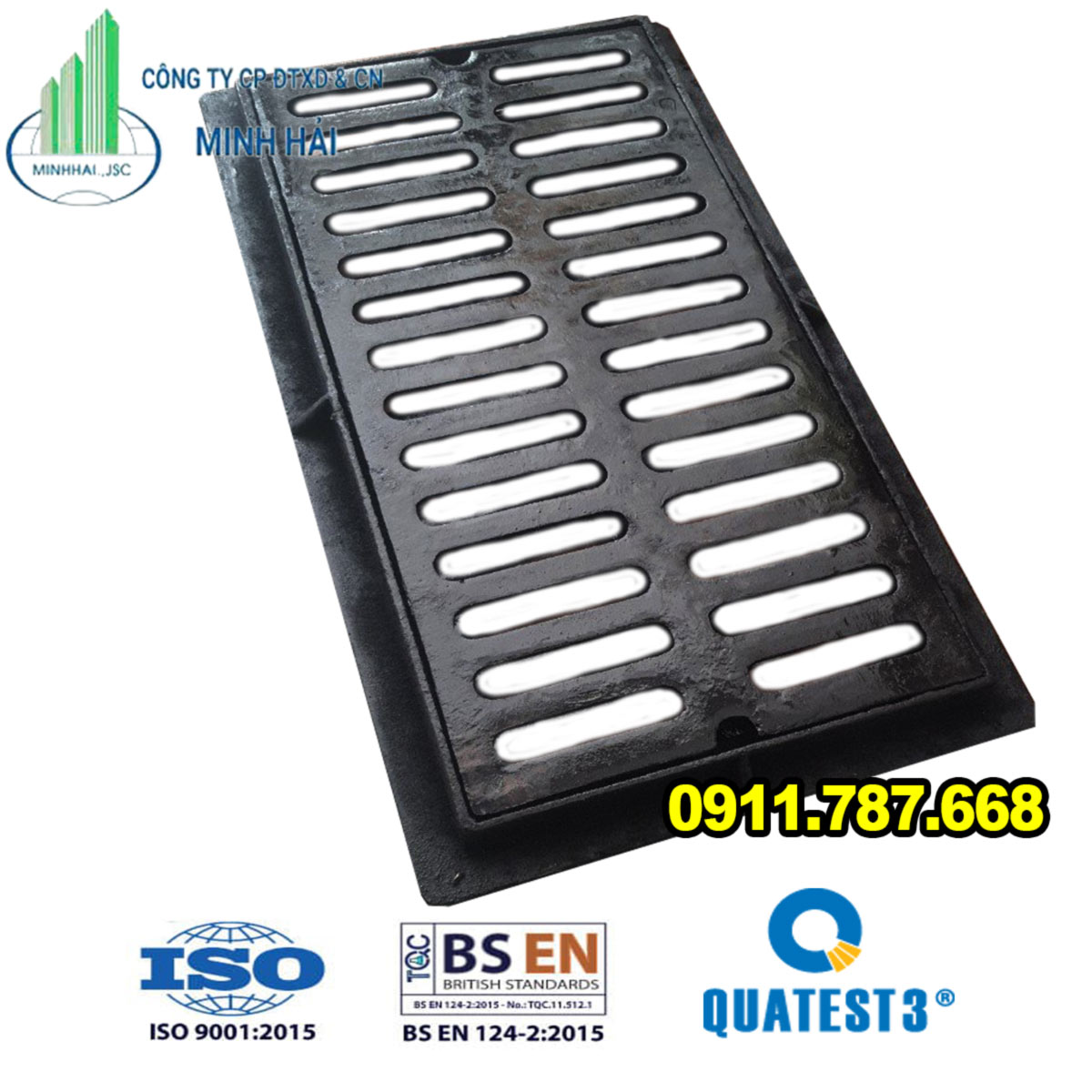 Song chắn rác gang cầu | KT 960x530mm | Hàng có sẵn - Đầy đủ chứng chỉ