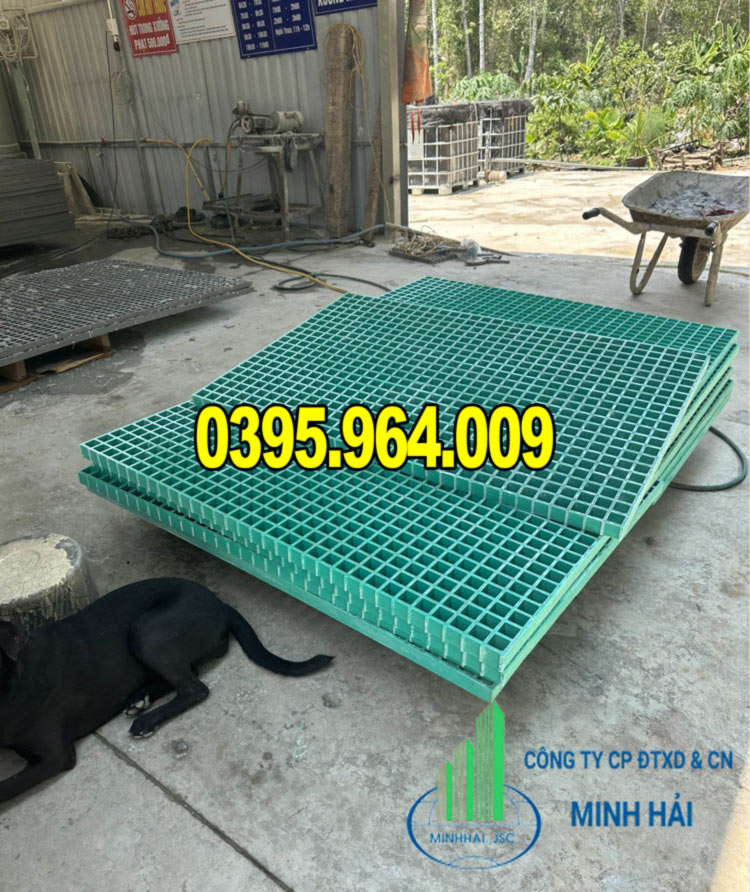 Bán tấm composite FRP | Ô vuông 38x38mm | Nhận đặt hàng theo yêu cầu 2026