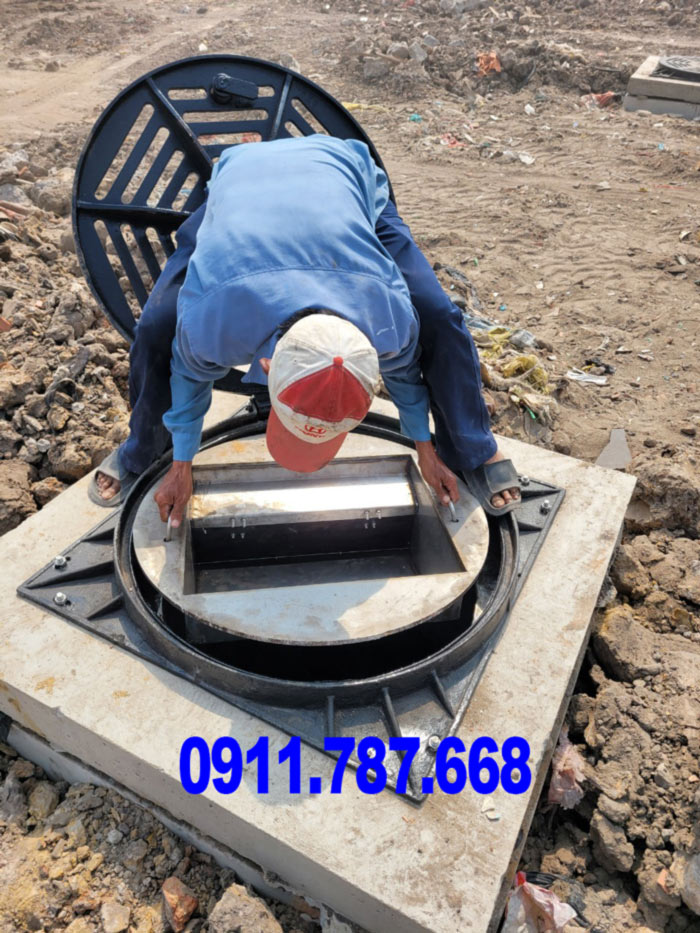 Nắp Hố Ga Gang Thu Nước 900x900 - Khung Dương | Sẵn Hàng Minh Hải