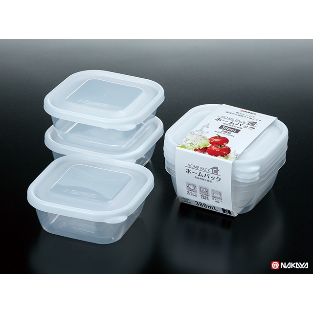 Set 3 hộp nhựa 380ml đựng thực phẩm, ăn dặm Nakaya - Made in Japan - KBN 29240