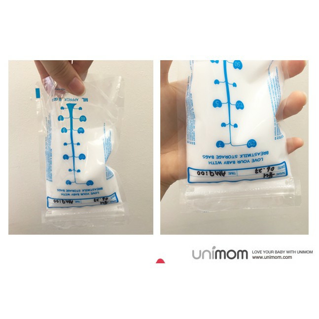 Hộp 10 túi trữ sữa mẹ 210ml Unimom Compact Hàn Quốc