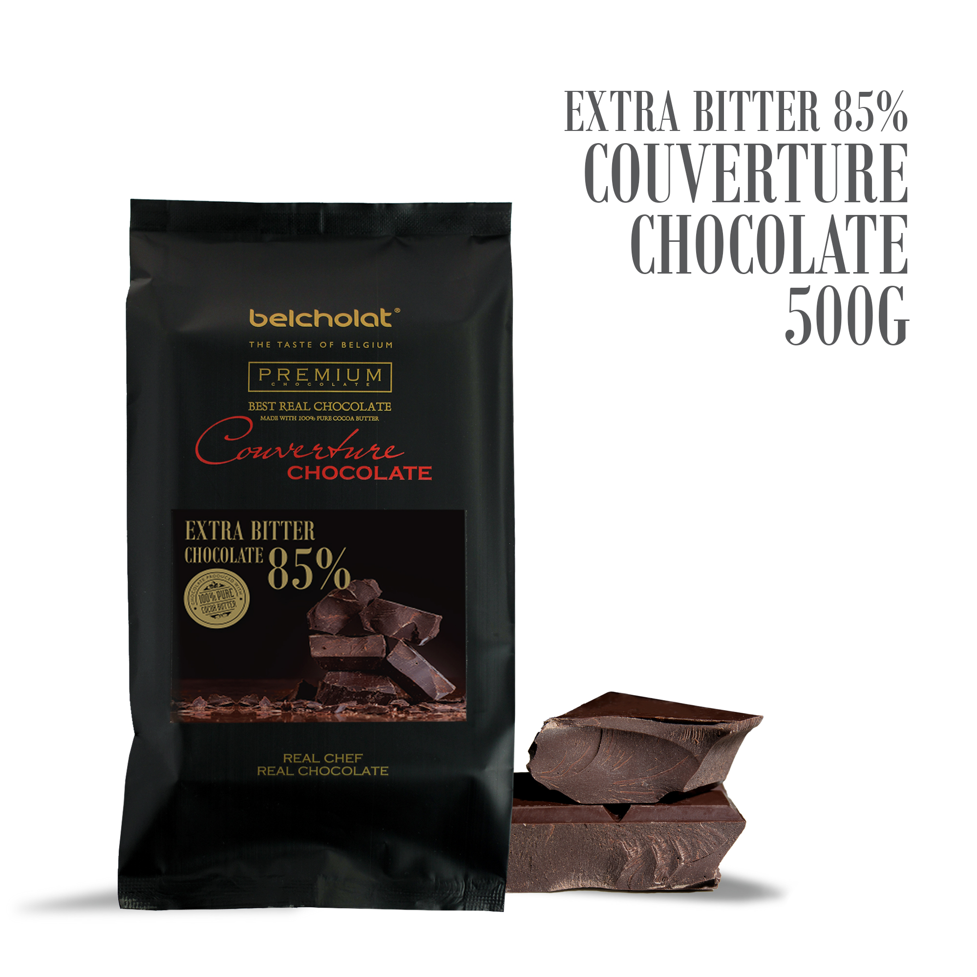 Extra Bitter Couverture Chocolate 85%/ Block 500g