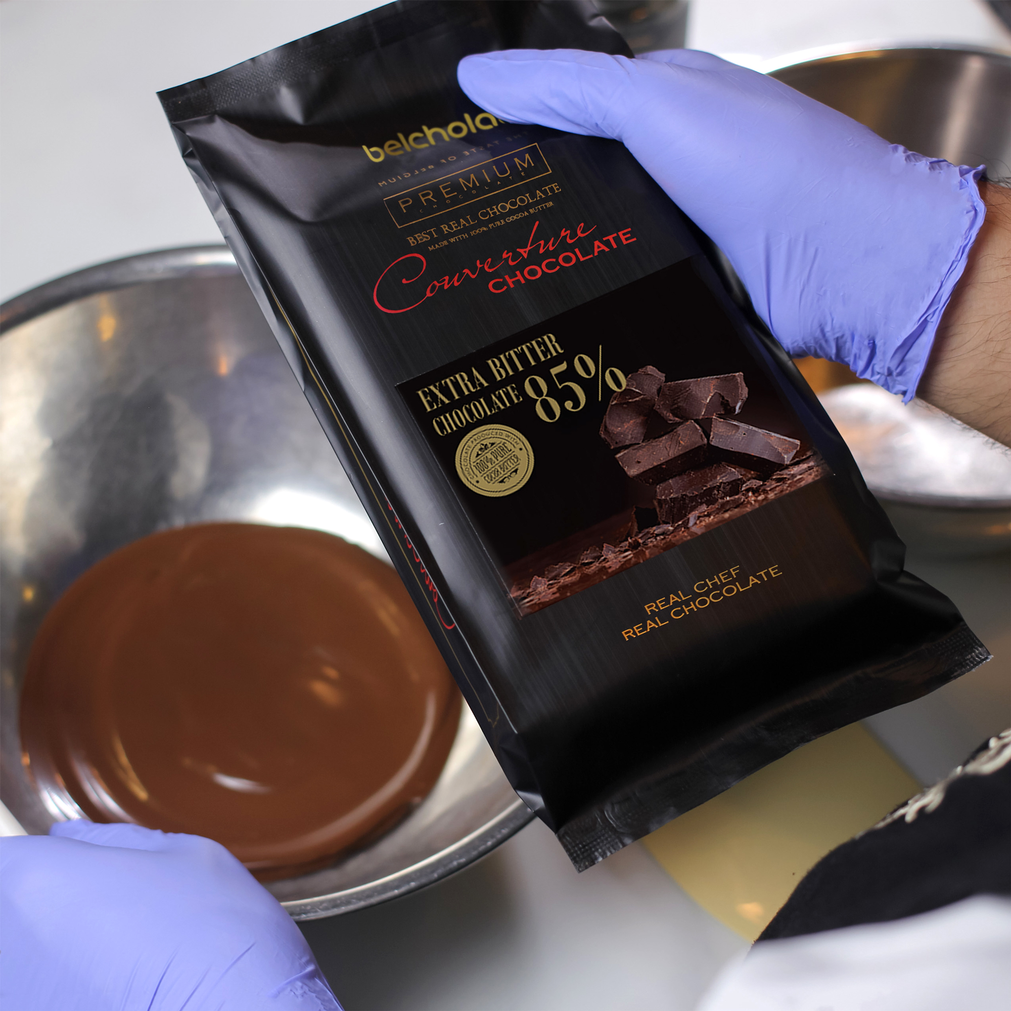 Extra Bitter Couverture Chocolate 85%/ Block 500g