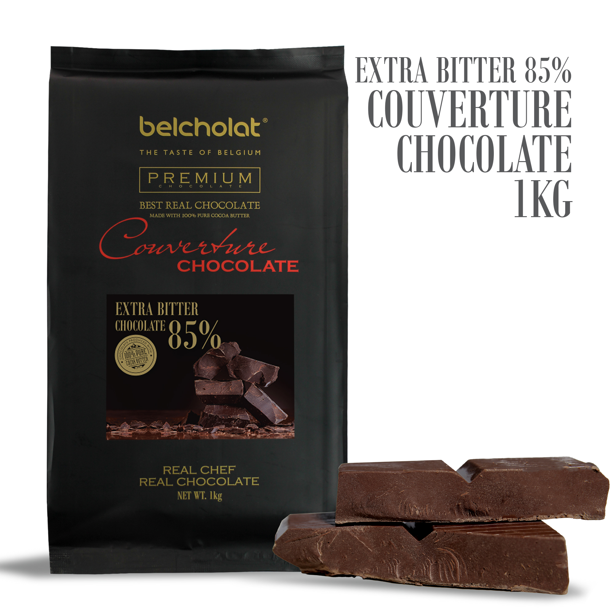 Extra Bitter Couverture Chocolate 85% / Block 1kg