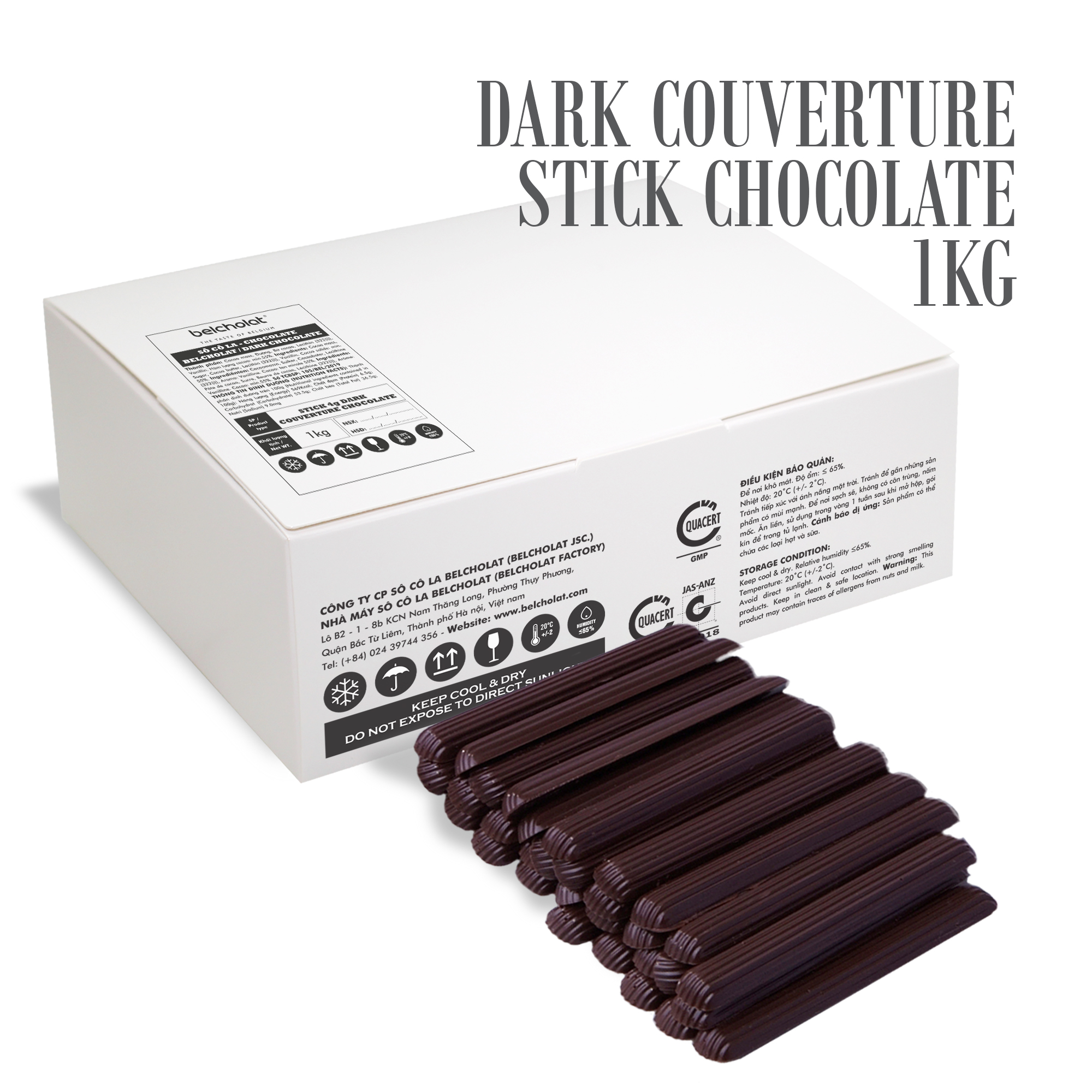 Stick - Dark Couverture Chocolate (4g)/ Bag 1kg