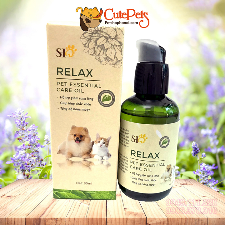 Tinh dầu dưỡng lông cho chó mèo Relax Pet Essential 80ml Hương nước hoa Pháp - CutePets