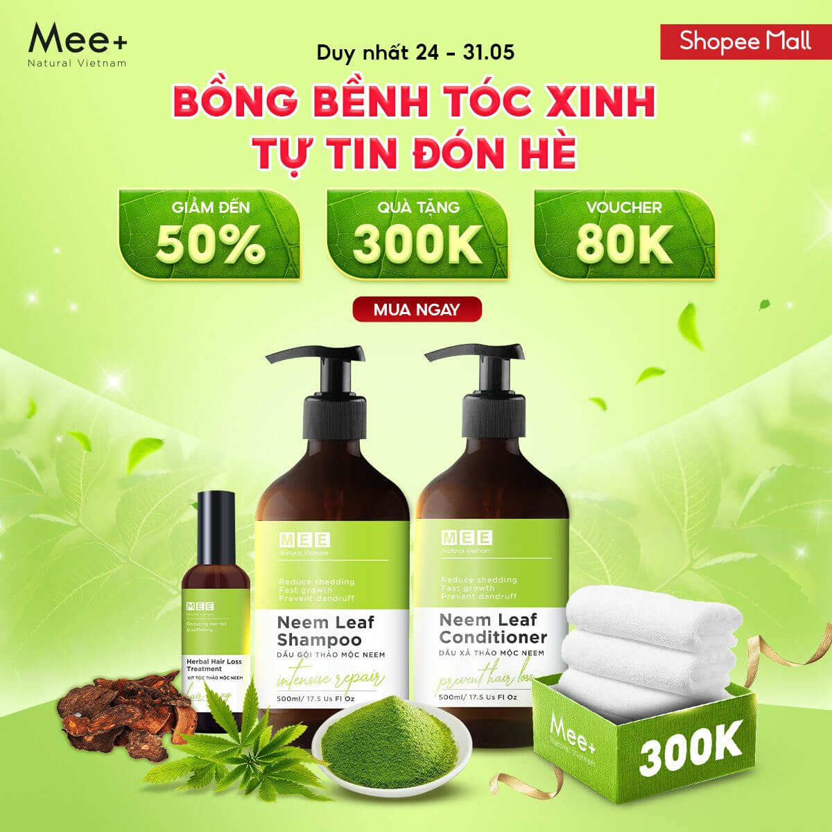 Deal khủng 300k khi trải nghiệm bộ Kích Mọc Tóc