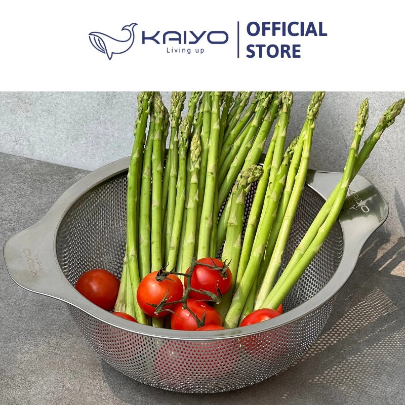 Bộ tô trộn và rổ inox Kaiyo size 24cm