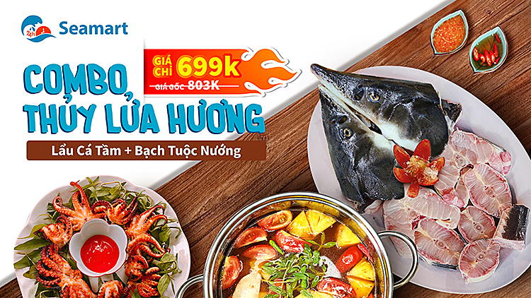 Thủy Lửa Hương - Sự kết hợp hoàn hảo của lẩu cá tầm và bạch tuộc nướng