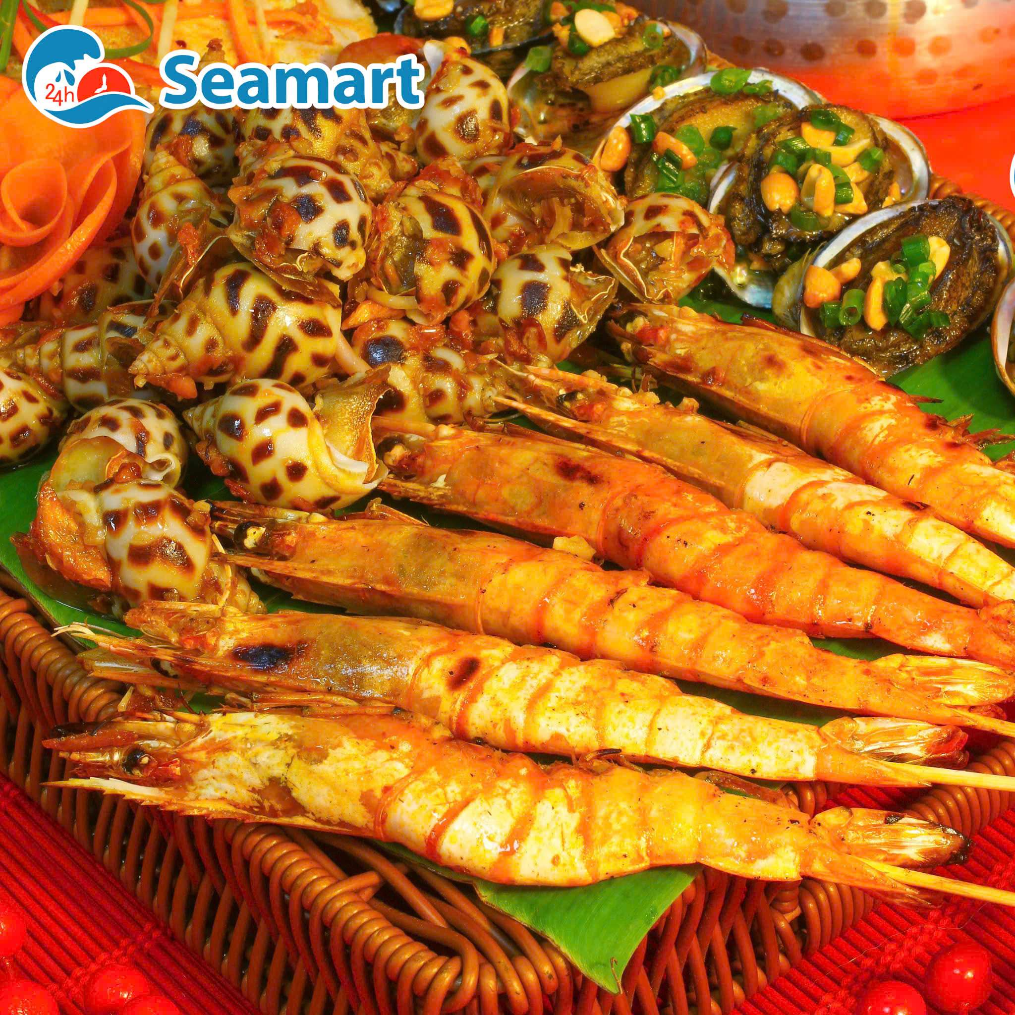 Tôm sú nướng muối ớt - Combo hải sản phát  lộc 24h Seamart