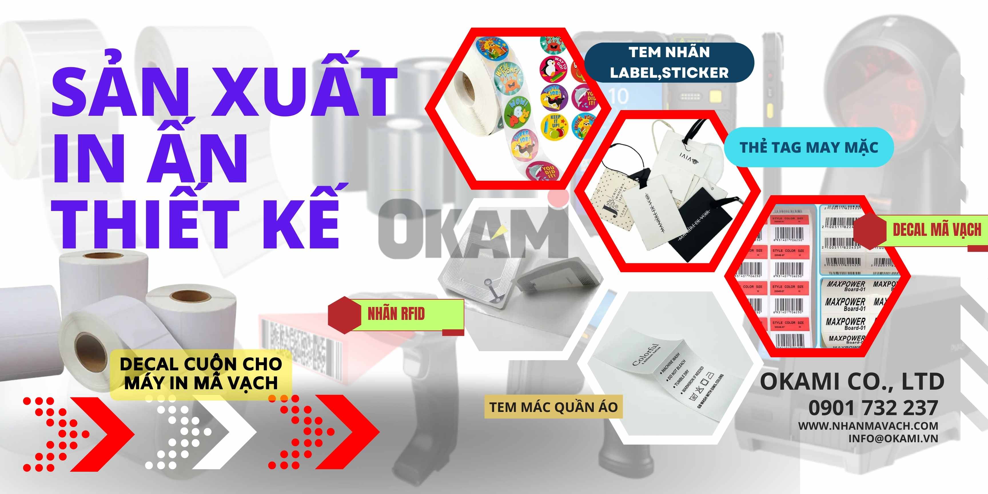 Nhà sản xuất tem nhãn mác-decal mã vạch Okami