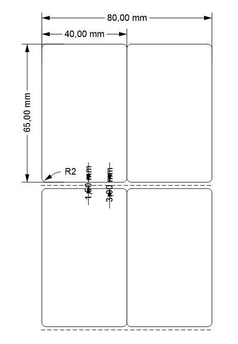Tem nhãn PVC (40x65)mm x 50m