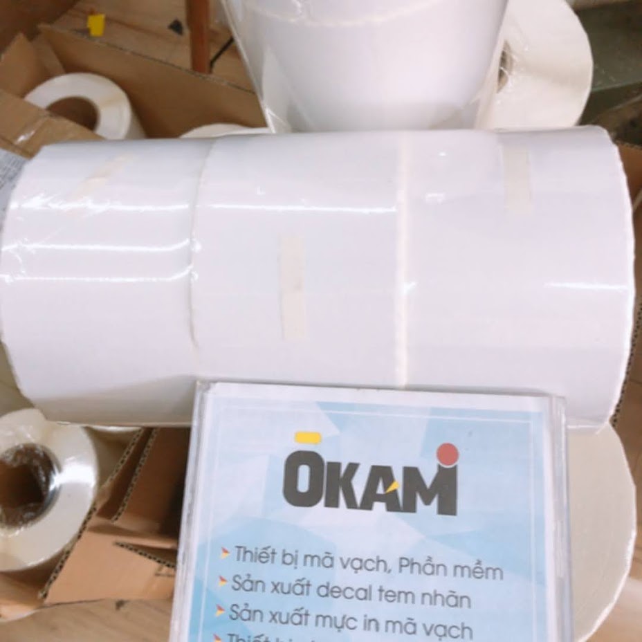 Decal PVC in mã vạch 70x47 x50m màu trắng