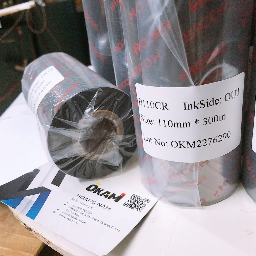 Ruy băng in mã vạch Resin B110CR 70mm x 300m