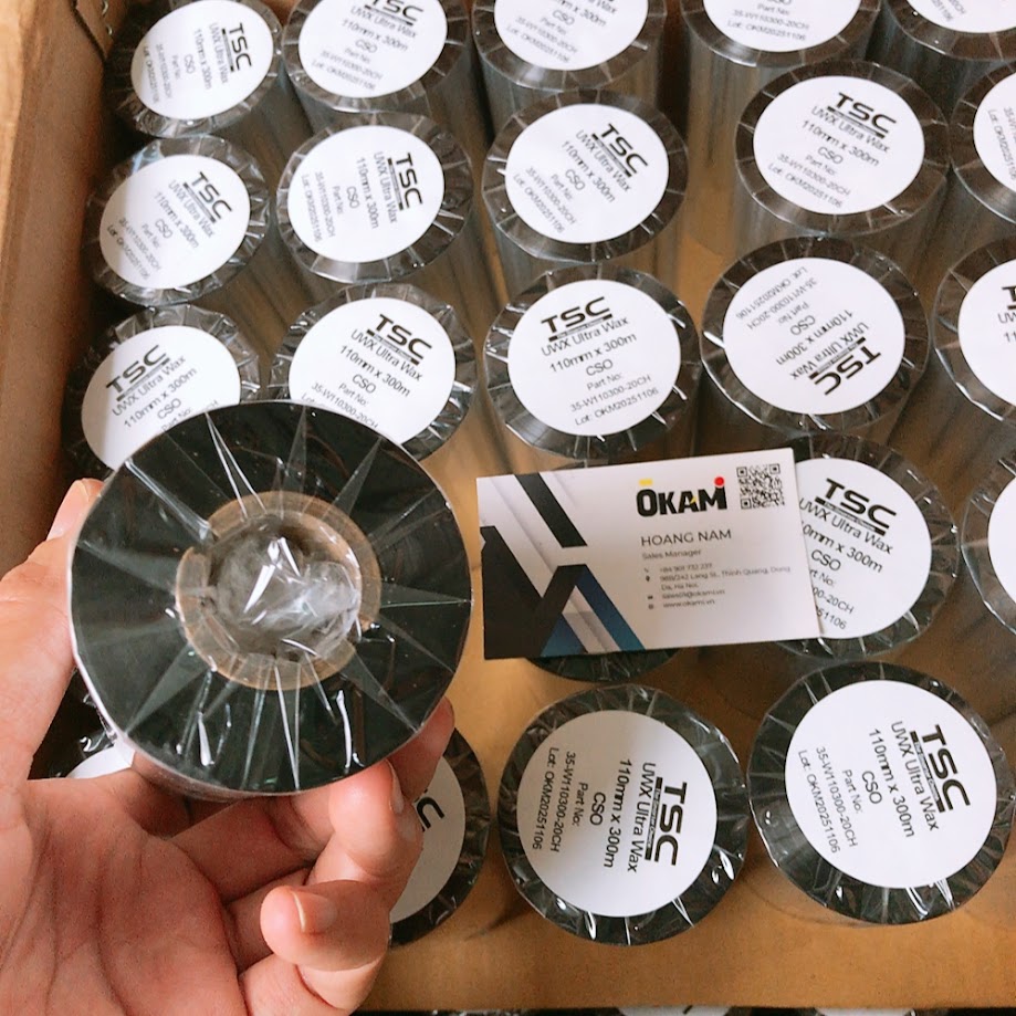 Mực in mã vạch TSC Ultra Wax 110mm x 300m Okami