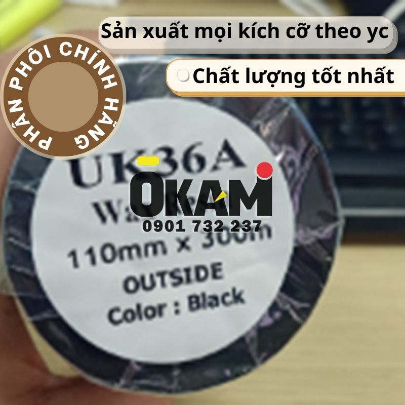 Mực in mã vạch Wax Resin UK36A 110mm x 300m chính hãng phân phối