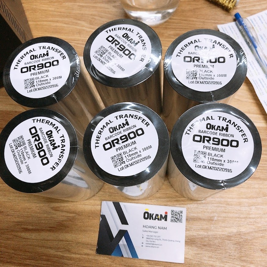 Ruy băng in mã vạch Resin 165mm x 300m, face in