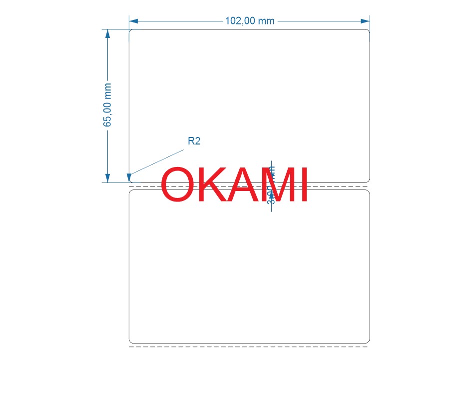 Tem PVC 102x65mm x 50m