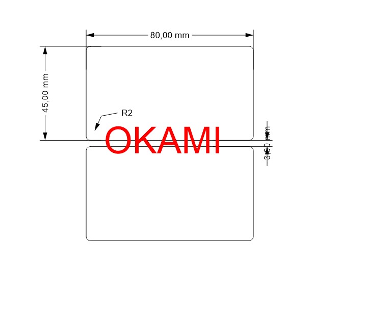 Decal nhiệt 80x45 x50m, in sẵn nội dung theo yêu cầu Okami