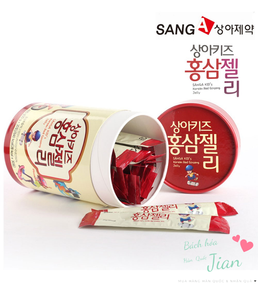 Thạch hồng sâm baby SANGA KID Korean Red Ginseng Jelly 600g Hàn Quốc