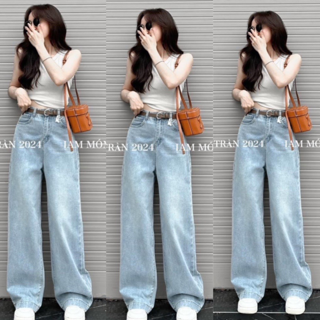 QUẦN JEAN SUÔNG XANH MÀI TRƠN NẮP TÚI M3396