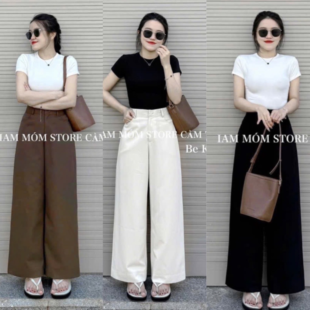QUẦN KAKI SUÔNG 3 MÀU ĐEN KEM NÂU