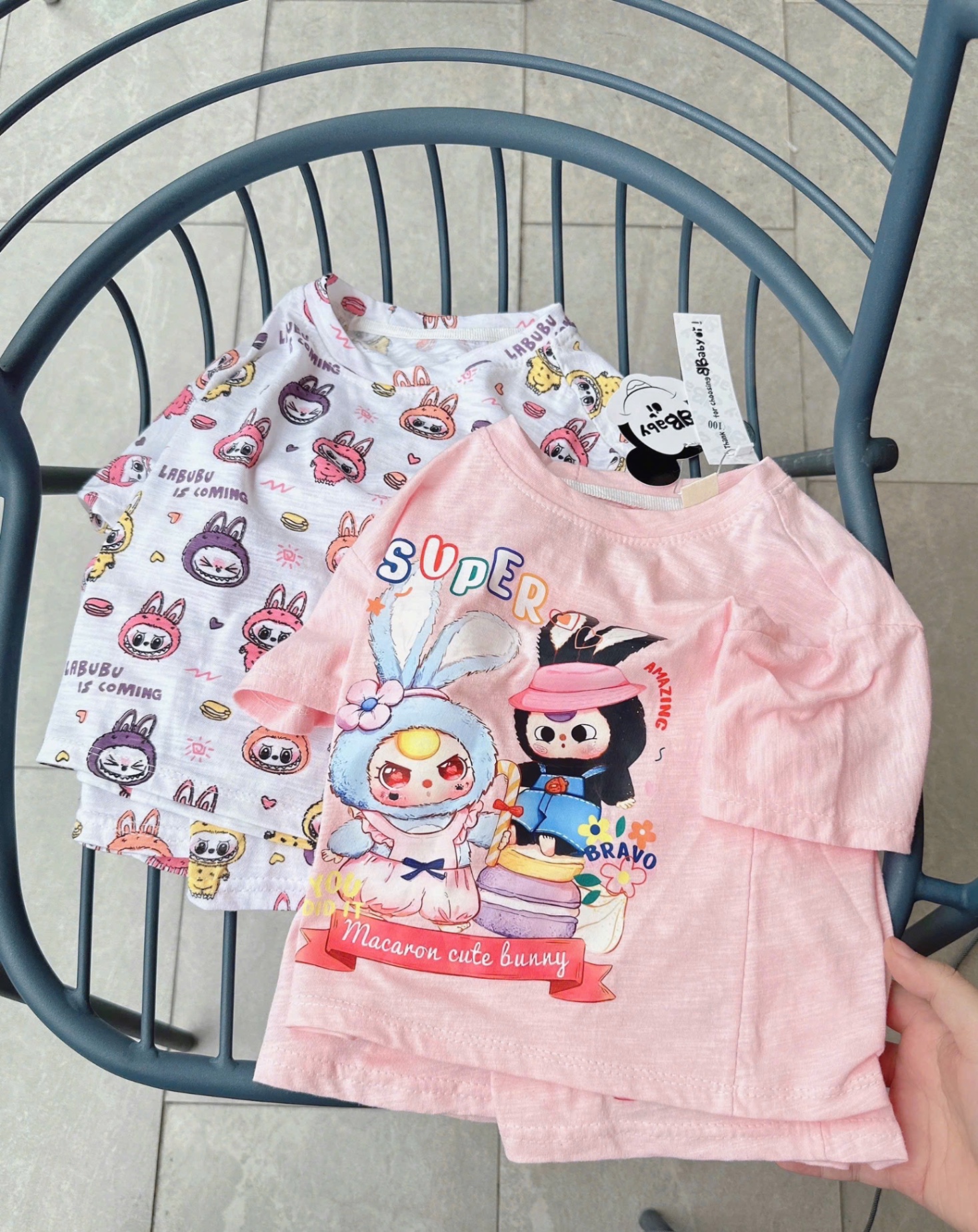 - SET 2 BỘ BÉ GÁI XƯỢC LABUBU SUPER hồng trắng