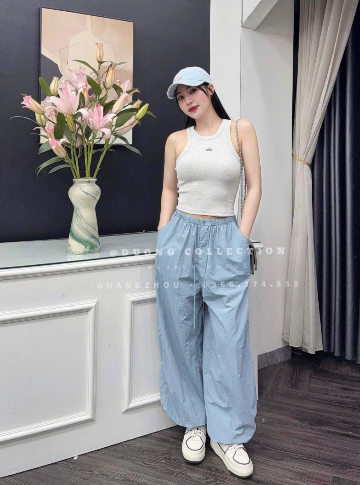 QUẦN GIÓ BOM BO GẤU 2 MÀU ĐEN XANH
