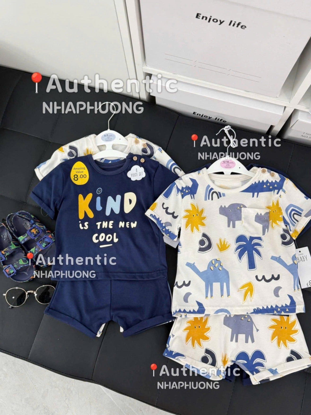 - SET 2 BỘ ĐÙI BÉ TRAI THÚ KIND COOL than trắng