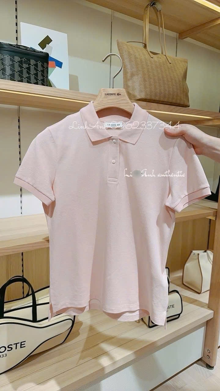 ÁO POLO HỒNG CÁ SẤU CỘC TAY